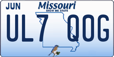 MO license plate UL7Q0G