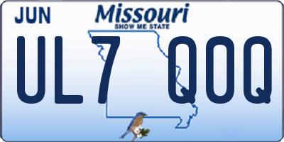 MO license plate UL7Q0Q