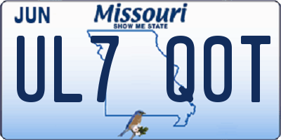 MO license plate UL7Q0T
