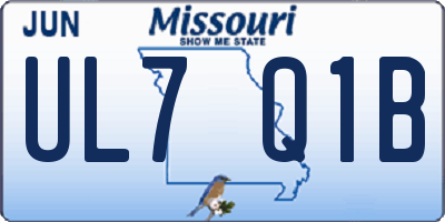 MO license plate UL7Q1B