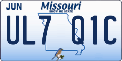 MO license plate UL7Q1C