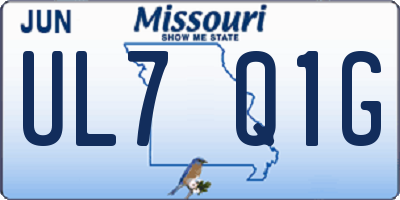MO license plate UL7Q1G