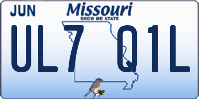 MO license plate UL7Q1L