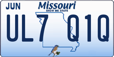 MO license plate UL7Q1Q