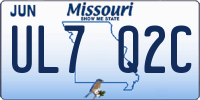 MO license plate UL7Q2C