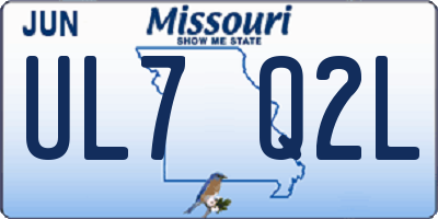 MO license plate UL7Q2L
