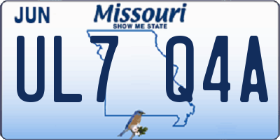 MO license plate UL7Q4A