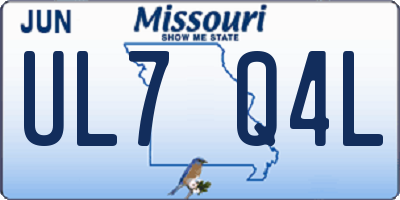 MO license plate UL7Q4L