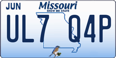 MO license plate UL7Q4P