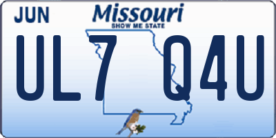 MO license plate UL7Q4U