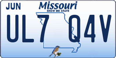 MO license plate UL7Q4V