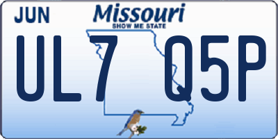 MO license plate UL7Q5P