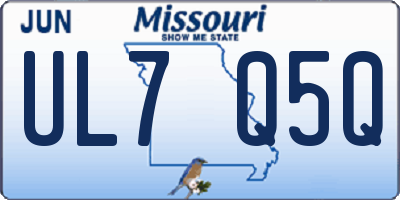 MO license plate UL7Q5Q