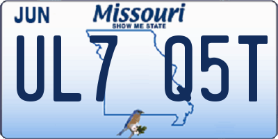 MO license plate UL7Q5T