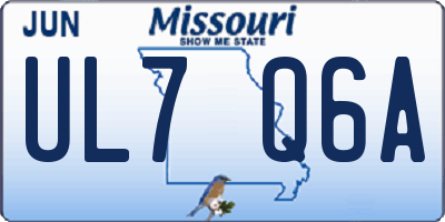 MO license plate UL7Q6A