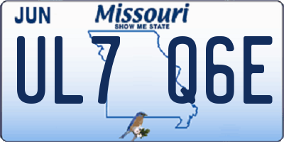 MO license plate UL7Q6E