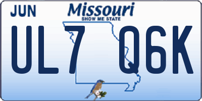 MO license plate UL7Q6K