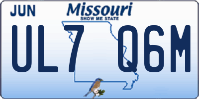 MO license plate UL7Q6M