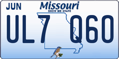 MO license plate UL7Q6O