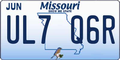 MO license plate UL7Q6R