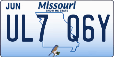 MO license plate UL7Q6Y
