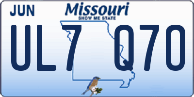 MO license plate UL7Q7O
