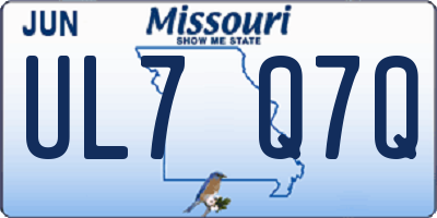 MO license plate UL7Q7Q