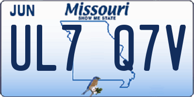 MO license plate UL7Q7V