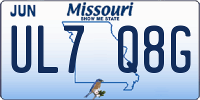 MO license plate UL7Q8G