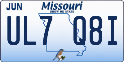 MO license plate UL7Q8I