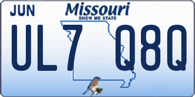 MO license plate UL7Q8Q