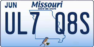 MO license plate UL7Q8S