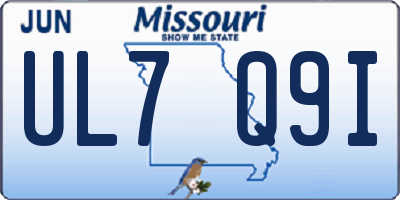 MO license plate UL7Q9I
