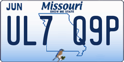 MO license plate UL7Q9P