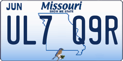 MO license plate UL7Q9R