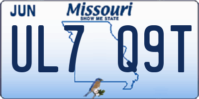 MO license plate UL7Q9T