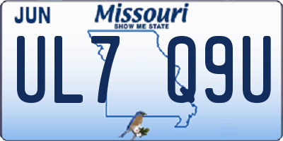 MO license plate UL7Q9U