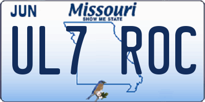 MO license plate UL7R0C