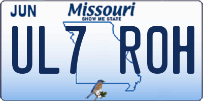 MO license plate UL7R0H