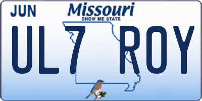 MO license plate UL7R0Y