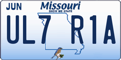 MO license plate UL7R1A