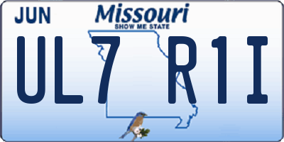 MO license plate UL7R1I