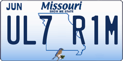 MO license plate UL7R1M