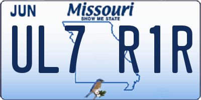 MO license plate UL7R1R