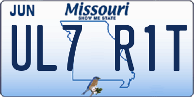 MO license plate UL7R1T