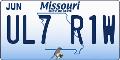 MO license plate UL7R1W