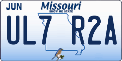 MO license plate UL7R2A