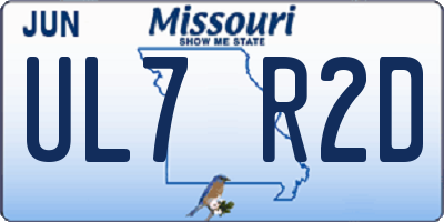MO license plate UL7R2D