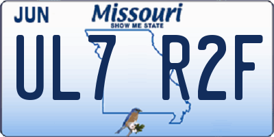 MO license plate UL7R2F