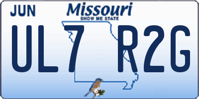 MO license plate UL7R2G